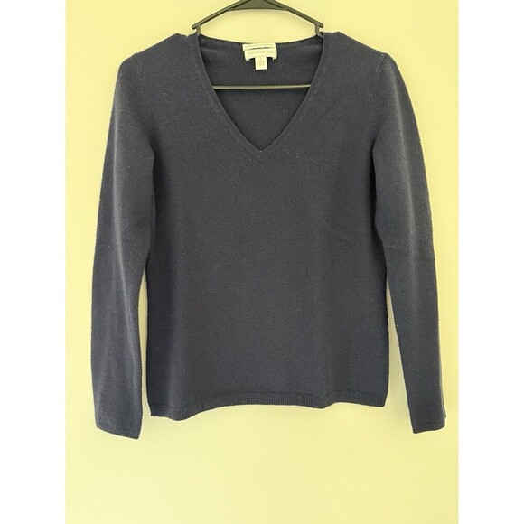 CHARTER CLUB WOMEN'S S SWEATER 2-PLY CASHMERE VNECK PULLOVER BLUE NWT $119 - Picture 1 of 7